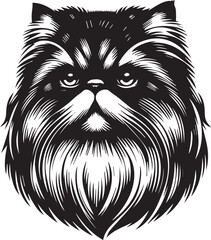 Persian cat big hair cute vector