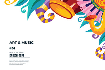 Obraz premium Vector illustration colorful music poster banner background
