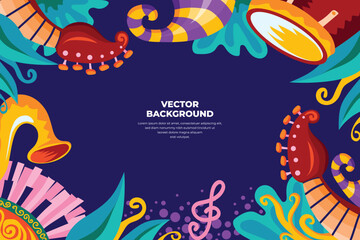 Vector illustration colorful music poster banner background