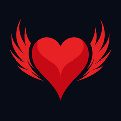 a red heart make up of feathers
