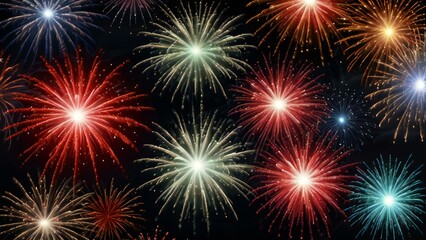 Naklejka premium fireworks on the night sky