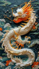 Obraz premium Chinese embroidery of dragon