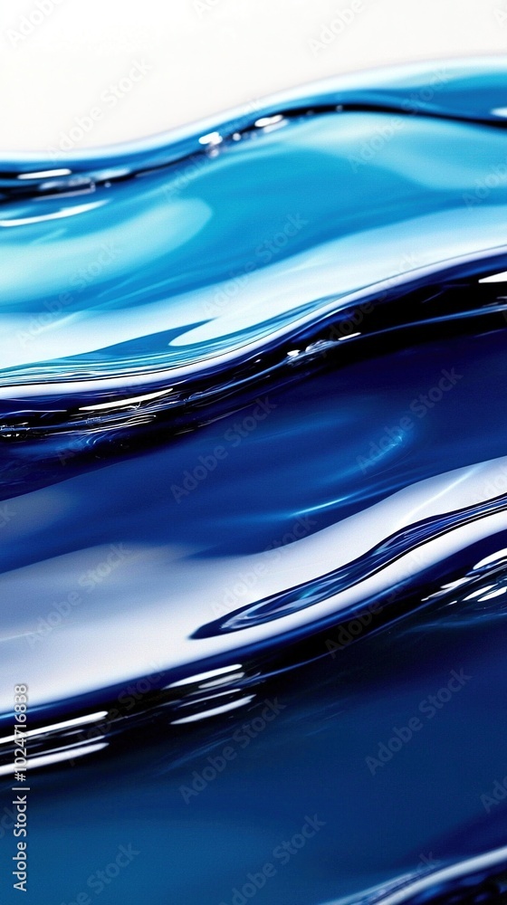 Poster a close-up of blue water with ripples on the surface and a clear view of the bottom at the base
