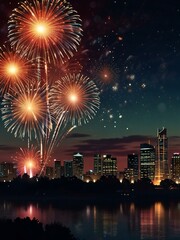 fireworks over the river