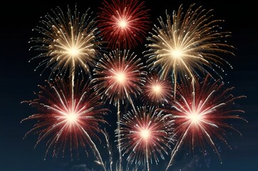 Naklejka premium fireworks on the night sky