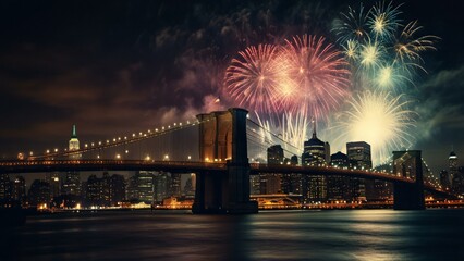 fireworks over the city