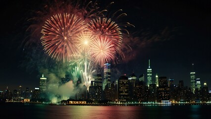 fireworks over the city