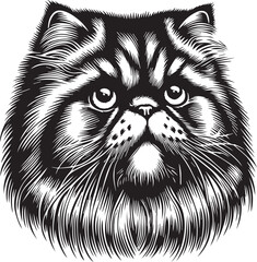 Persian cat big hair cute vector