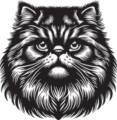 Persian cat big hair cute vector