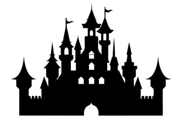 Castle Silhouette | vector silhouette illustration on white background