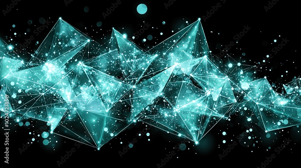 Aufkleber a blue and black background with lines and dots in the center, contrasting with a black background f