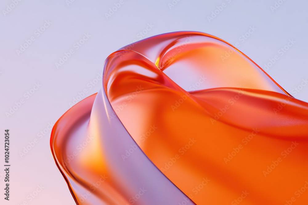 Poster vibrant abstract flowing design with smooth curves and colorful gradient