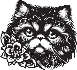 Obraz premium Persian cat big hair cute vector