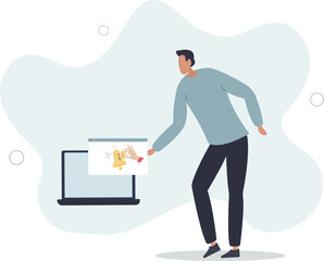 Subscription business model, customer subscribe online service and pay recurring price,flat design with people.