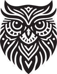 Owl head vector silhouette design 
