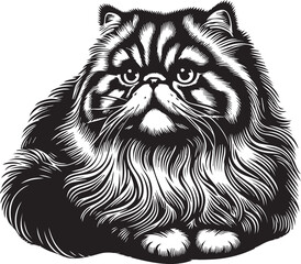 Persian cat big hair cute vector