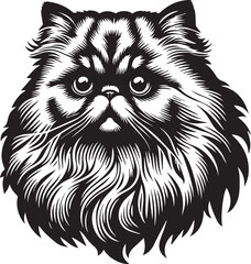 Persian cat big hair cute vector