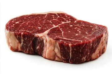 Fototapeta premium Raw Beef Steak Isolated on White Background