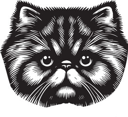 Persian cat big hair cute vector
