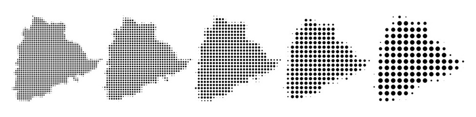 Telangana Map halftone in different sizes