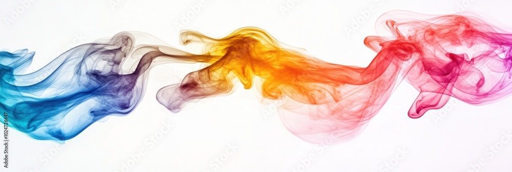Aufkleber vibrant multicolored smoke undulating gracefully, creating an energetic and mesmerizing visual displ