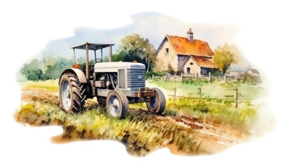 Fototapeta premium PNG Agriculture outdoors tractor vehicle.
