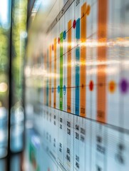 Startup Project Timeline Chart on Dashboard with Colorful Markers