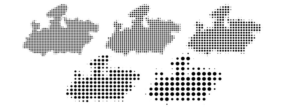 Madhya Pradesh Map halftone in different sizes