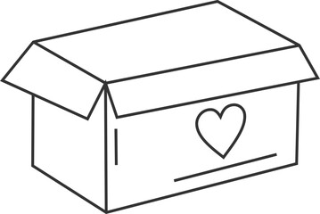 Donation Box Line Icon