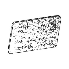 balance credit card hand drawn. interest cashback, rewards debt, issuer transaction balance credit card vector sketch. isolated black illustration