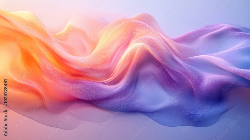 Poster colorful undulating abstract waves. generative ai.