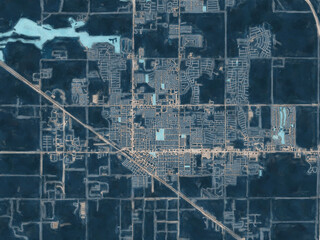 Painterly Style City Map of Casa Grande  Arizona, USA in a Blue Color Scheme.