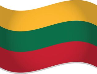 Obraz premium Lithuania Country Flag Flying in Air Vector