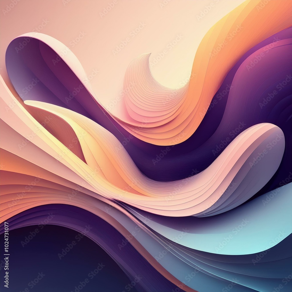 Poster abstract background with smooth shapes