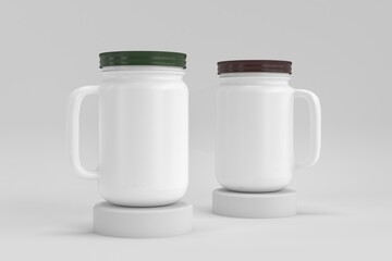 Mason Ceramic jar for Packaging Design Mockup Presentations