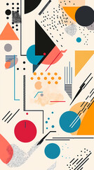 Geometric shapes and compositions inspired by Bauhaus or Memphis. Retro elements, geometric pattern for banners, posters, and leaflets. Geometric design background vector