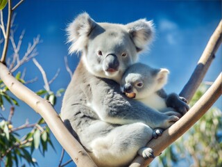 Fototapeta premium Mother and Baby Koala Bears