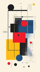 Geometric shapes and compositions inspired by Bauhaus or Memphis. Retro elements, geometric pattern for banners, posters, and leaflets. Geometric design background vector