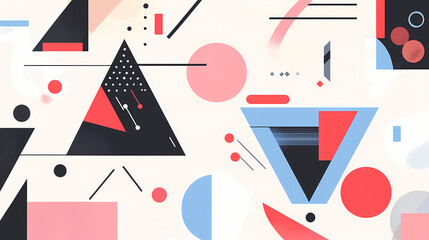 Geometric shapes and compositions inspired by Bauhaus or Memphis. Retro elements, geometric pattern for banners, posters, and leaflets. Geometric design background vector