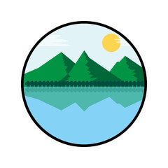 Mountain Landscape icon, vector illustration, filled style, best used for web