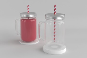 Realistic Mason Drinking Glass Jar Mockup for Customizable Branding Presentations