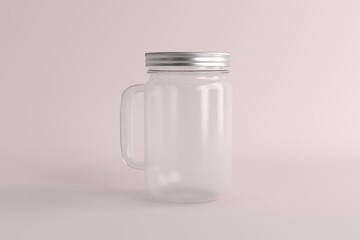 Realistic Mason Drinking Glass Jar Mockup for Customizable Branding Presentations