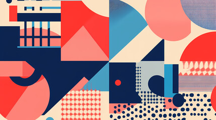 Geometric shapes and compositions inspired by Bauhaus or Memphis. Retro elements, geometric pattern for banners, posters, and leaflets. Geometric design background vector