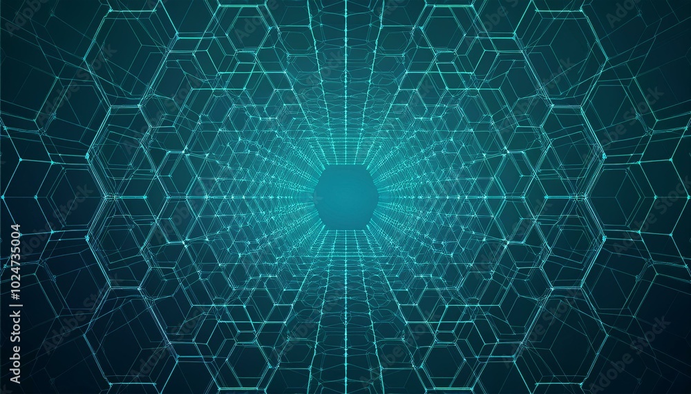 Poster digital hexagon abstract background