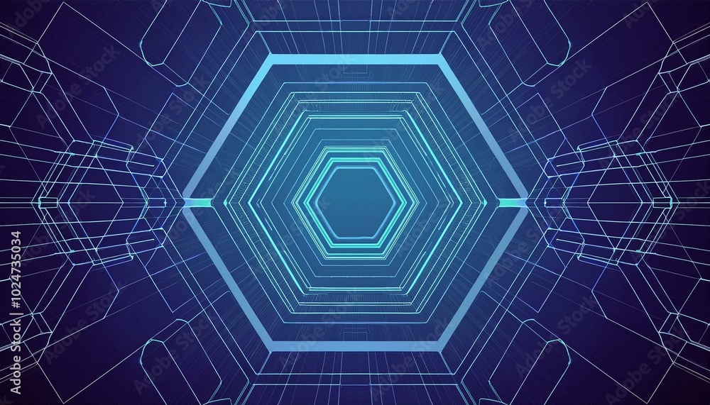 Poster digital hexagon abstract background