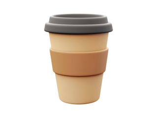 Coffee cup 3d icon isolated on transparent or white background png
