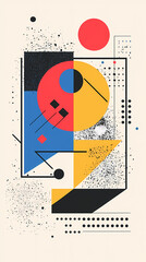 Geometric shapes and compositions inspired by Bauhaus or Memphis. Retro elements, geometric pattern for banners, posters, and leaflets. Geometric design background vector