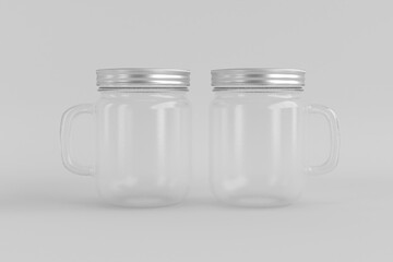 Realistic Mason Drinking Glass Jar Mockup for Customizable Branding Presentations