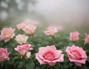 pink roses in a garden