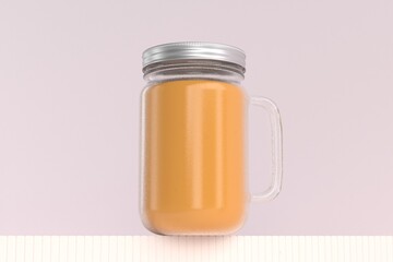 Realistic Mason Drinking Glass Jar Mockup for Customizable Branding Presentations